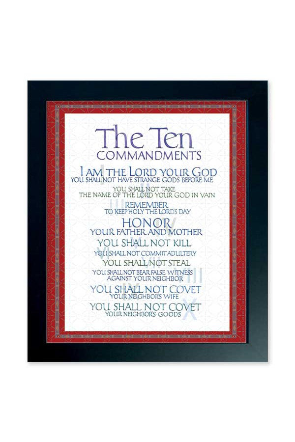 Ten Commandments Framed Print - PNFP43441-Inspirational Gifts-Printery House-Michigan Church Supply