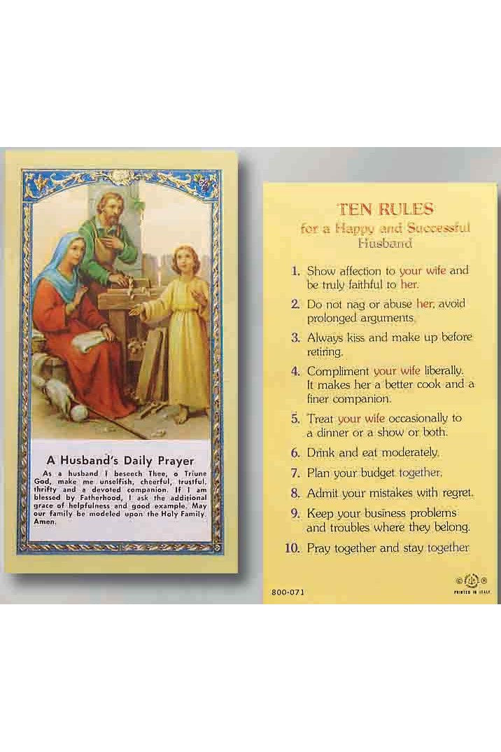 Ten Rules for a Happy and Successful Husband - TA800071-Inspirational Gifts-Hirten-Michigan Church Supply