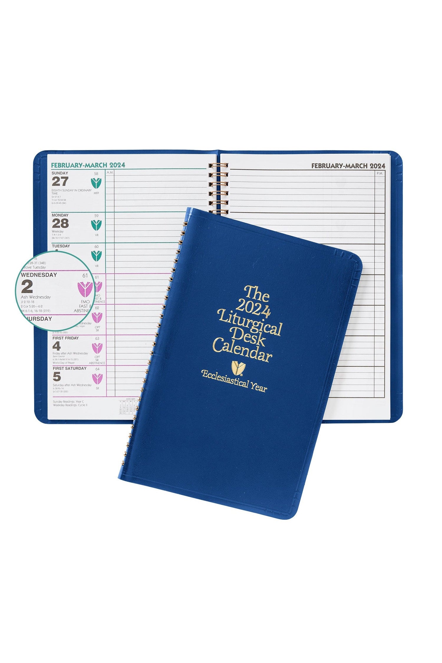 The 2024 Catholic Liturgical Desk Calendar - Ecclesiastical year - UR2024C-Church Life-Franklin X McCormick Inc.-Michigan Church Supply