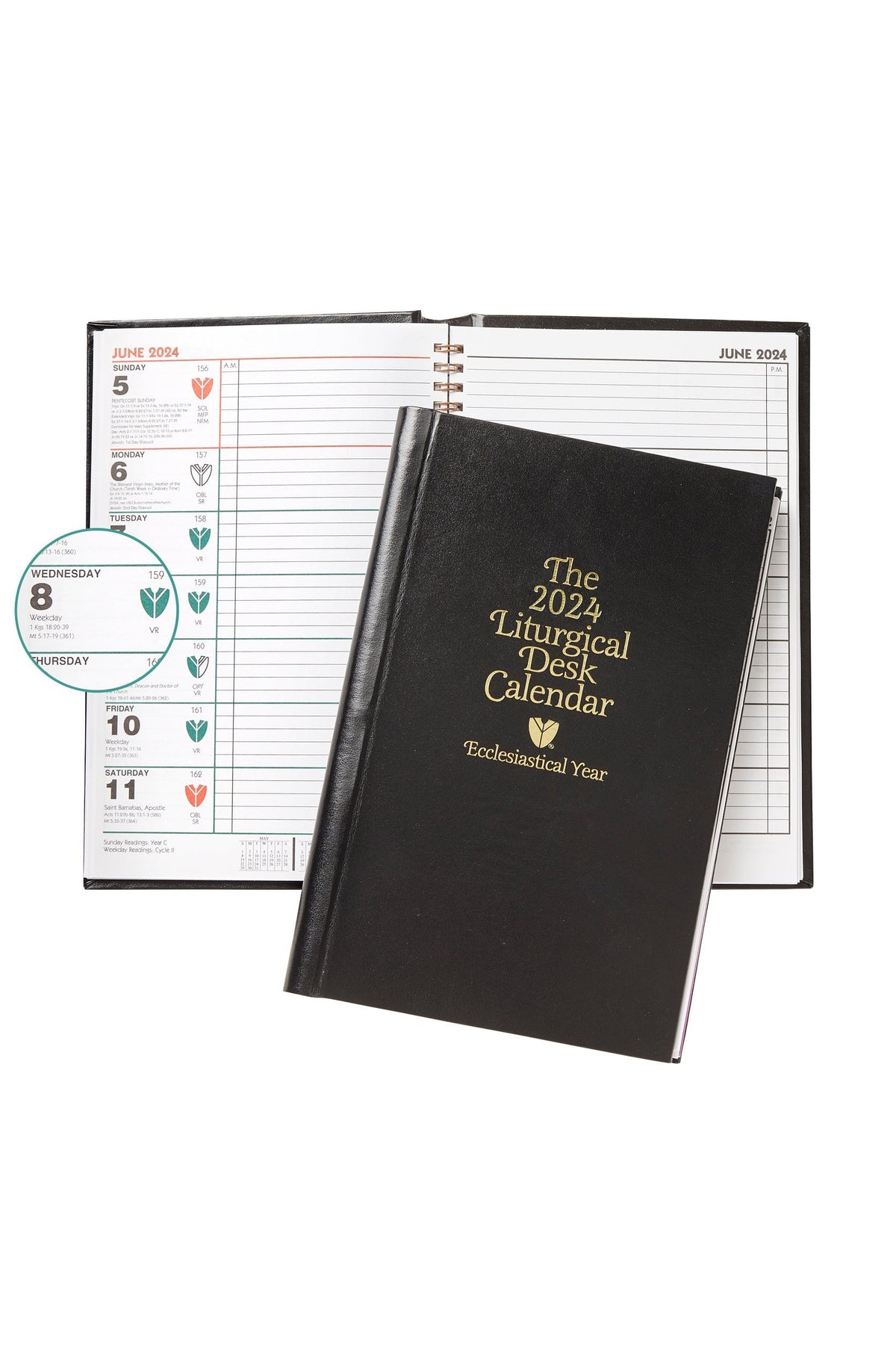 The 2024 Liturgical Desk Calendar - Ecclesiastical year - Hardcover - UR2024C/HDCOVER-Church Life-Franklin X McCormick Inc.-Michigan Church Supply