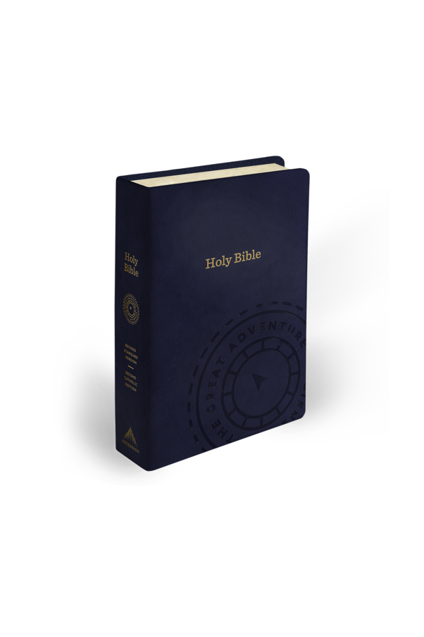 The Great Adventure Catholic Bible Blue Leather - PP79419-Inspirational Gifts-Ascension Press-Michigan Church Supply