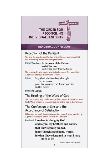 The Order of Reconciling Individual Penitents - OWRCAP-Church Life-Liturgy Training Publications-Michigan Church Supply