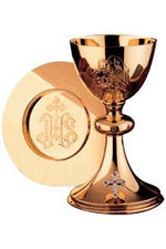 The Piety Chalice and Paten with Ring-EW2374-Church Life-Molina/Artistic Silver-Michigan Church Supply