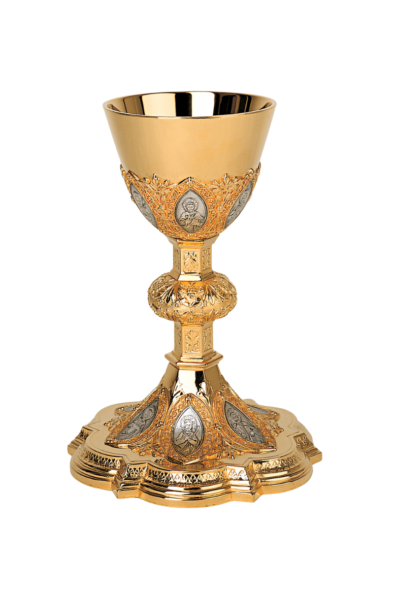 The Twelve Apostles Chalice and Paten-EW2132-Church Life-Molina/Artistic Silver-Gold and Silver Plate-Michigan Church Supply