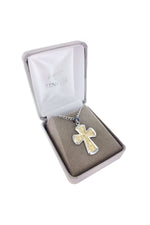 Two Toned Saint Cross Necklace - WOSM9641SH-Inspirational Gifts-Singer-Michigan Church Supply