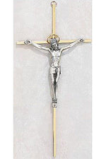 Two-tone Brass Crucifix: 10" - UZ7942622-Inspirational Gifts-McVan-Michigan Church Supply