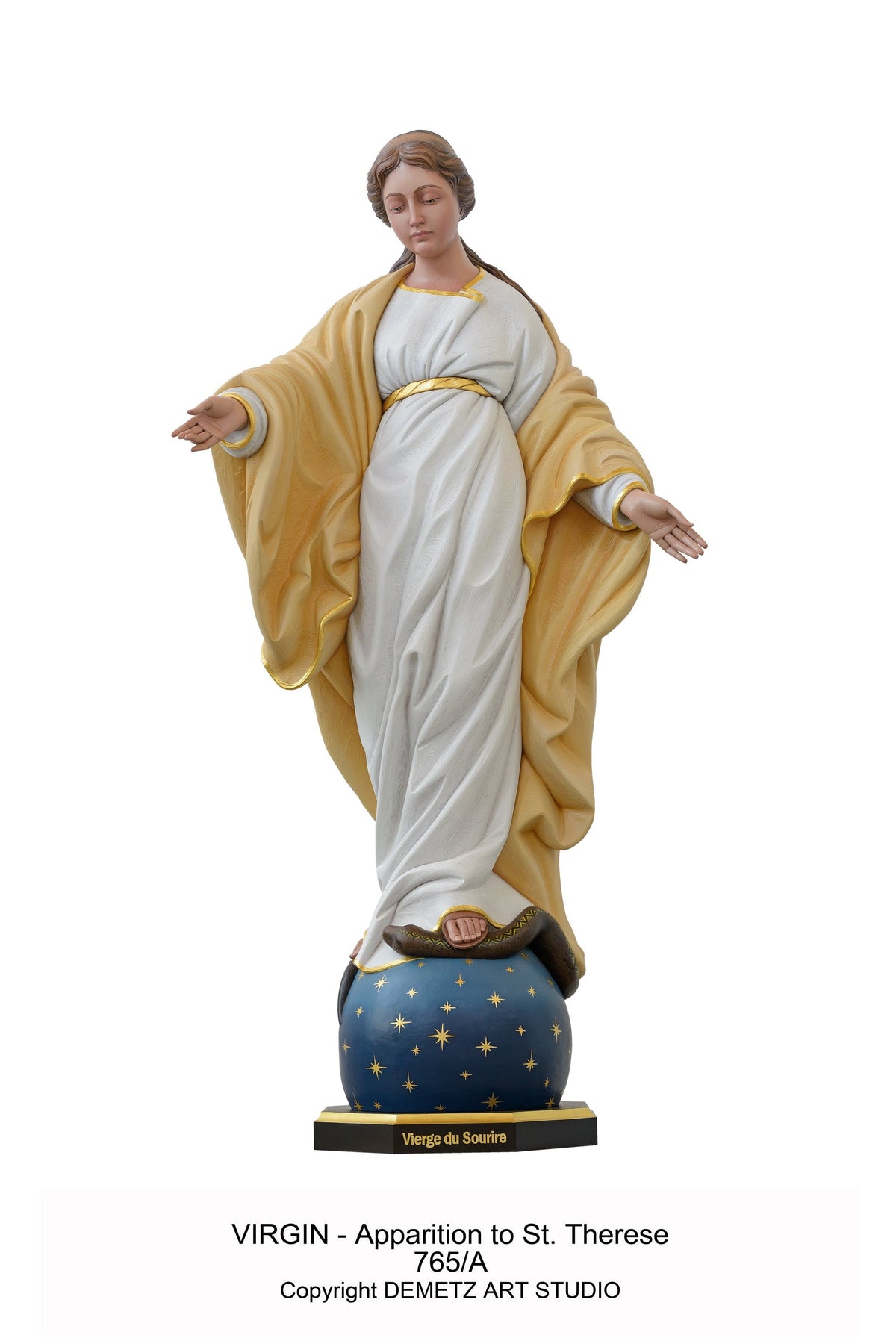 Virgin - Apparition to St. Therese - HD765A-Church Life-Demetz-Fiberglass 25"-Michigan Church Supply