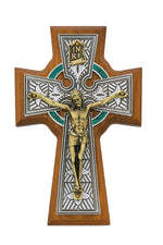 Walnut Celtic Crucifix - UZ8123-Inspirational Gifts-McVan-Michigan Church Supply