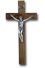 Walnut Cross with Silver Corpus 12" - TA25P-12W1-Inspirational Gifts-Hirten-Michigan Church Supply