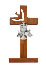 Walnut Holy Spirit Standing Cross - UZ75-62-Church Life-Michigan Church Supply-Michigan Church Supply