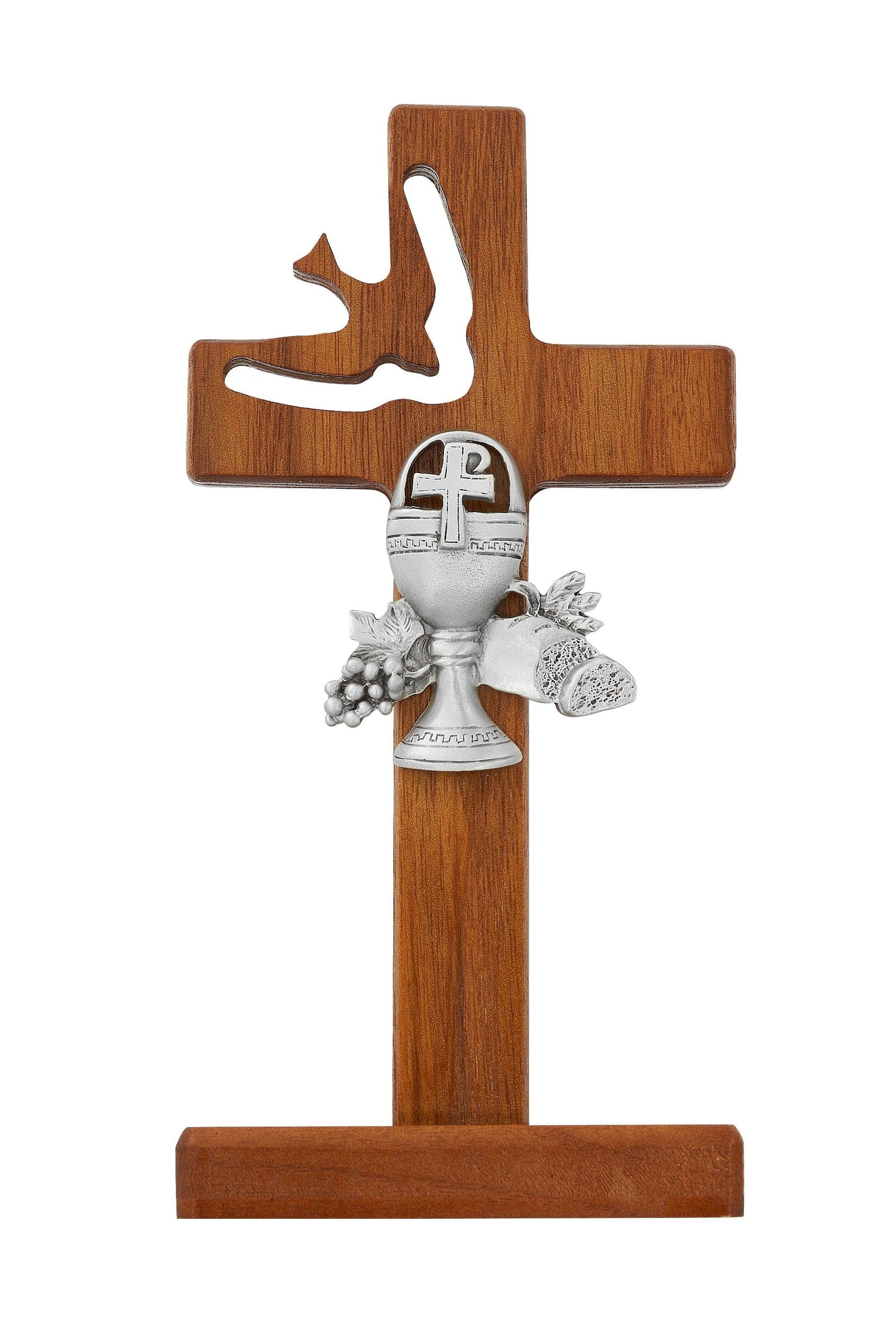 Walnut Holy Spirit Standing Cross - UZ75-62-Church Life-Michigan Church Supply-Michigan Church Supply