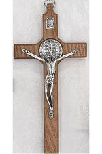 Walnut St. Benedict Crucifix: 8" - UZ7942499-Inspirational Gifts-McVan-Michigan Church Supply