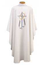 Wedding Chasbule with rings & Cross - SL999-Church Life-Beau Veste-Embroidered Front Only-Pure White-Michigan Church Supply