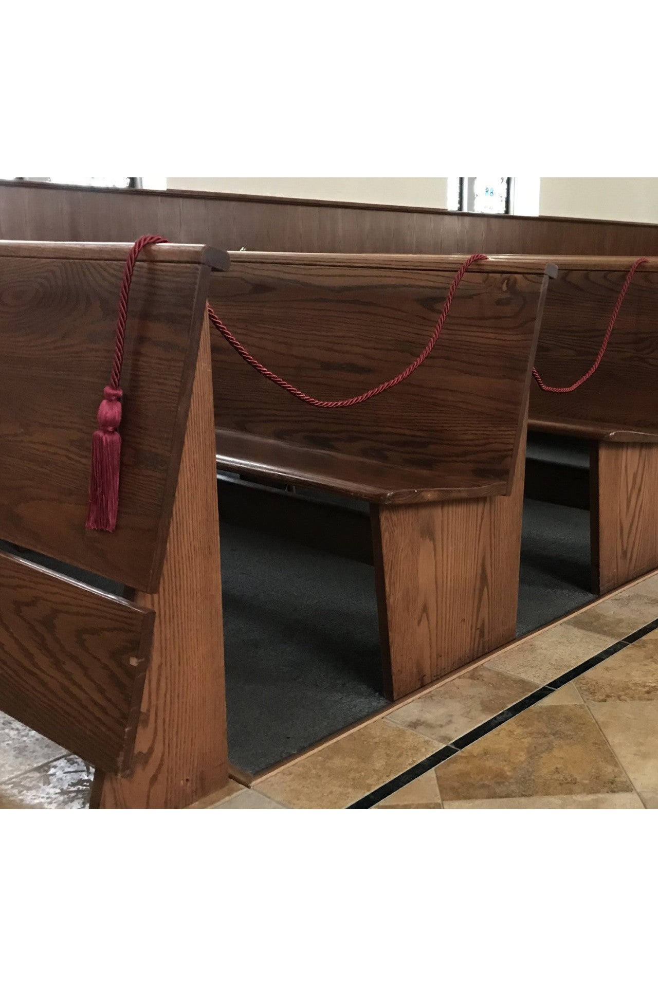 Weighted Pew Rope - SLPR-Church Life-Beau Veste-6 Foot Burgundy-Michigan Church Supply