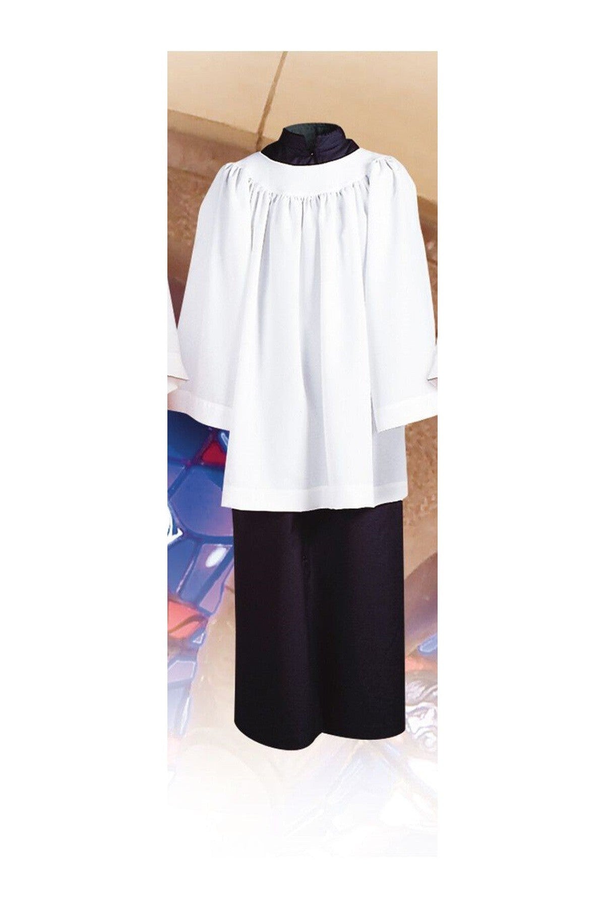 White Altar Server Roman Cassocks with Snap Front - UT215S-Church Life-Abbey Brand-7-Michigan Church Supply