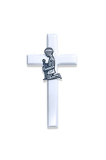 White Communion Boy Wall Cross - WOSEO4355-Inspirational Gifts-Singer-Michigan Church Supply