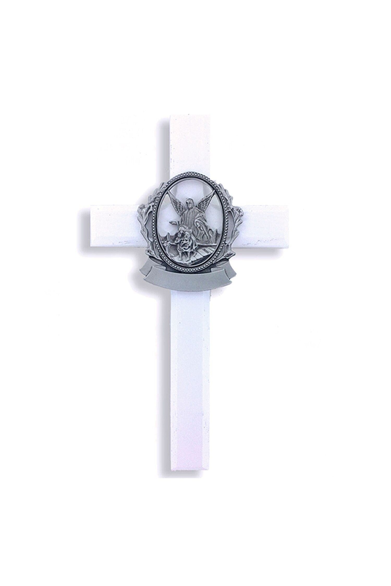 White Guardian Angel Wall Cross - WOSEO4354-Inspirational Gifts-Singer-Michigan Church Supply