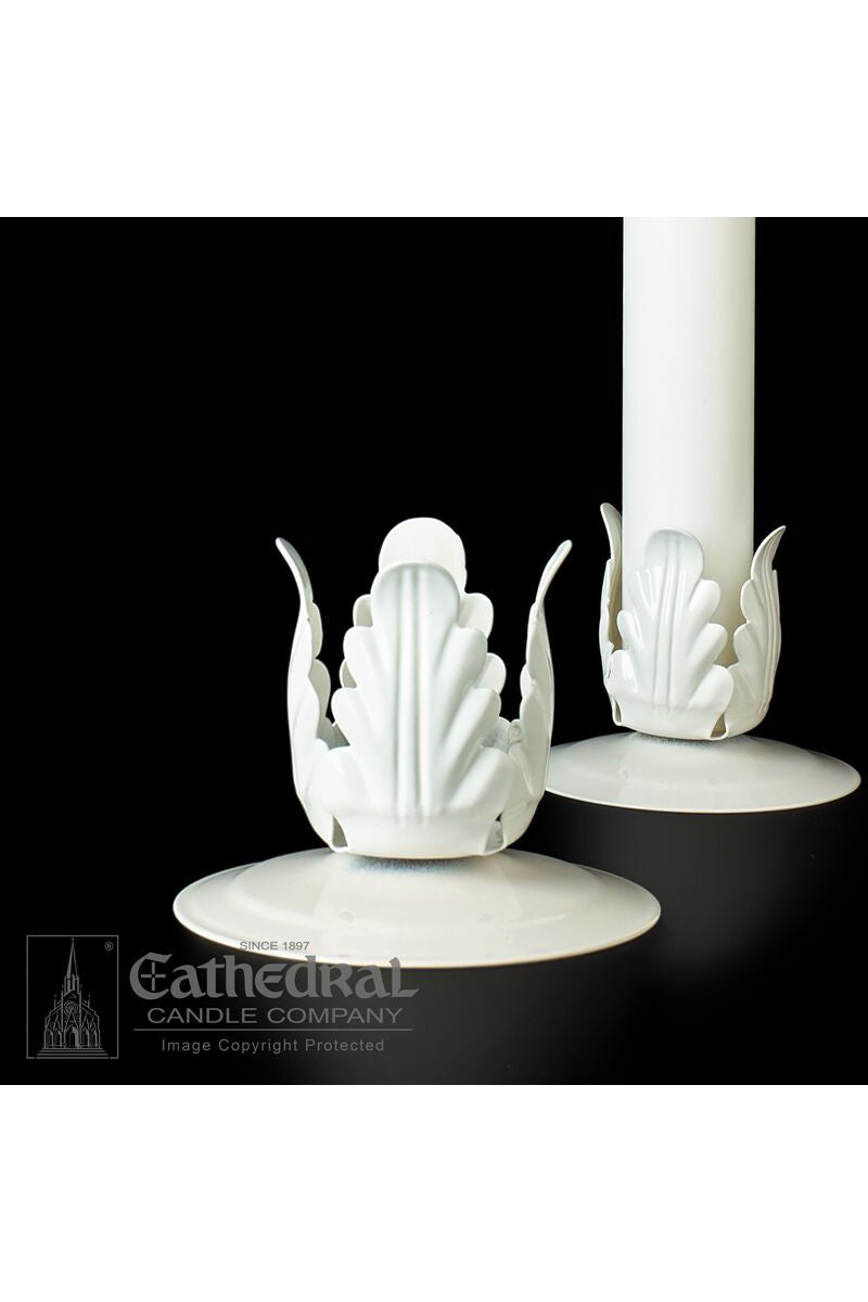 White Metal Stand for RCIA/OCIA Candles-Church Life-Cathedral Candle-Michigan Church Supply