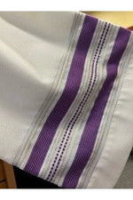 White Surplice with Purple Banding - SO967 SURPLICE-Church Life/Sale Items-Solivari-Michigan Church Supply