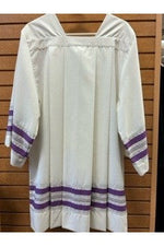 White Surplice with Purple Banding - SO967 SURPLICE-Church Life/Sale Items-Solivari-Michigan Church Supply