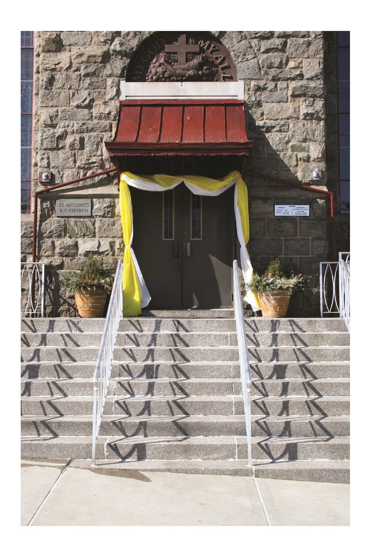 White and Yellow Bunting for Welcoming-Church Life-Beau Veste-6'-7' (60" x 8 yards)-Michigan Church Supply