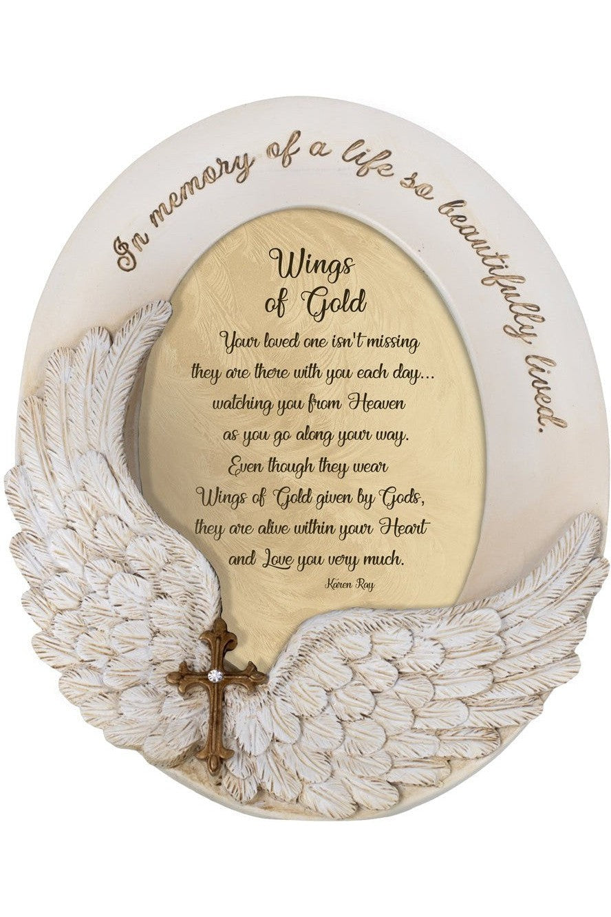 Wings of Gold Poem in Memorial Frame - GPWGMF2-Inspirational Gifts-Cottage Garden-Michigan Church Supply