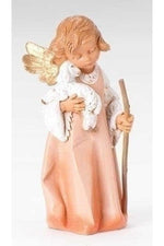 Woodtone Angel w/Lamb 12" Fontanini - LI43159-Inspirational Gifts-Fontanini-Michigan Church Supply