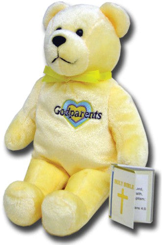 Yellow Godparents Holy Bear - TXGODP56-Inspirational Gifts-Holy Bears-Michigan Church Supply